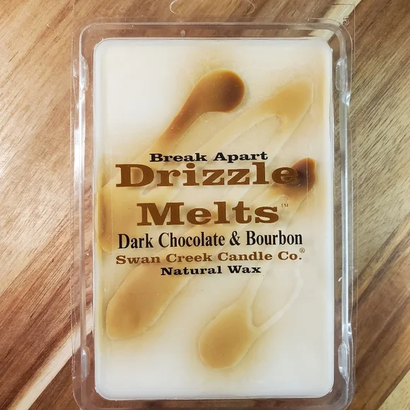 DARK CHOCOLATE & BOURBON by SWAN CREEK CANDLE Drizzle Melts Natural Wax 5.25 oz - Picture 6 of 6